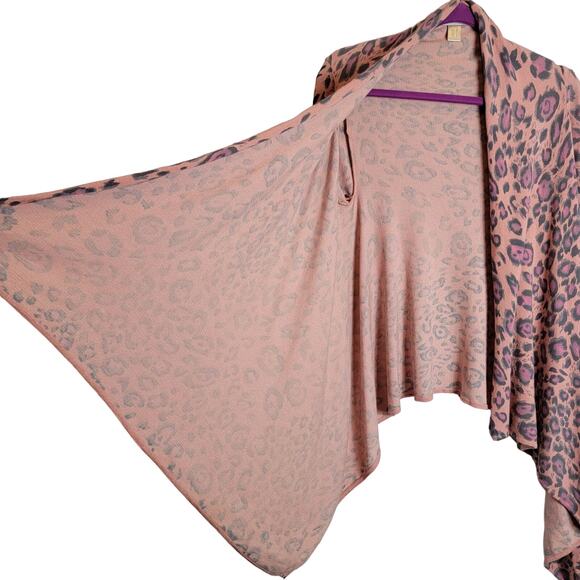 Boston Proper Women’s Pink and Purple Leopard Cardigan - Small - Picture 5 of 7